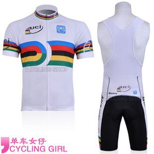 2011 UCI Rainbow Cycling Jersey Bib Shorts Cap Bike Bicycle Clothes 
