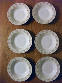 Set of SIX Semi Vitreous Edwin M Knowles Soup Bowls 8 1 4 inches