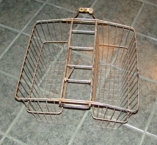 Vintage Bicycle Basket Double Rear Mount with Brackets