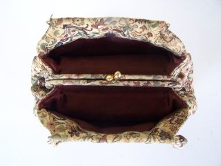 Vtg Bienen Davis Tapestry Handbag Evening Purse Clutch