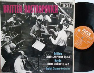 BENJAMIN BRITTEN ROSTROPOVICH Symphony For Cello Orchestra VINYL LP 