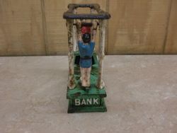 Antique Mechanical Acrobat 1882 Hubley Cast Iron Bank