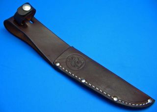 Kissing Crane Brown Leather Belt Sheath for Fixed Blade Hunting Knife 