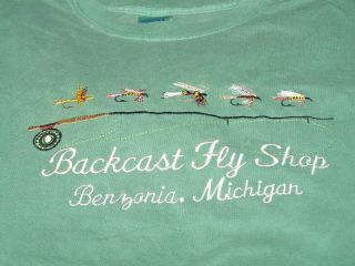 Backcast Fly Shop Benzonia MI Fishing T Shirt XL