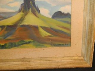 Vintage Oil Painting Thelma Childers 1902 2004 Taos Landscape Dwight 