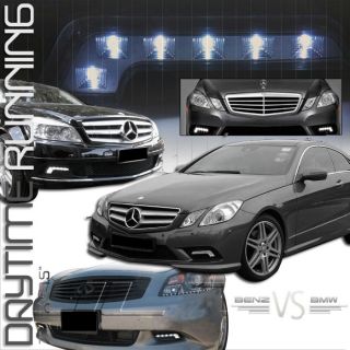 BENZ_01 DRL DRIVING FOG LIGHTS LAMPS HYPER WHITE LED EURO TYLE