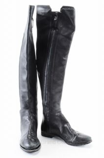 Modern Vintage 37 7 Bernadette Over Knee Boots Black Leather Shoes 