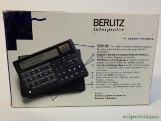 Berlitz Selectronics Interpreter European Language Translator Vtg 1990 