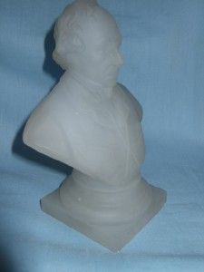 RARE Antique Frosted Glass Bust of Benjamin Disraeli