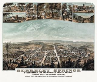 Vintage Map Berkeley Springs West Virginia 1889 Morgan