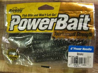 Berkley Powerbait 4 Power Noodle Fishing Lures Worms Smoke