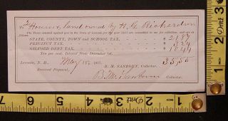 1877 Tax Bill from the Town of Laconia N.H. to H.G. Richardson