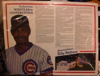 Billy Williams Hall of Fame Commemorative Print August 13, 1987 in 