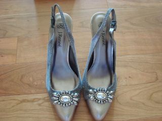 Womens Pewter J. Renee High Heels with Embellishments, Size 11M, *NEW 