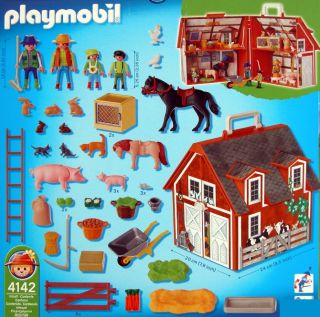 Playmobil 4142 Mein Mitnehm Bauernhof Komplett Mit Zugaben Gebäude 