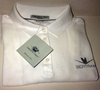 Bertram Yacht Sport Fishing Boat Chestnut Hill Polo Shirt White L XL 