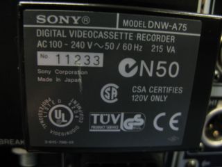Sony DNW A75 Beta SX Player Recorder w 1785 Tape Hrs