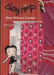 Vintage King C2005 Betty Boop Shower Curtain NIP 70x72 Red Vinyl by 