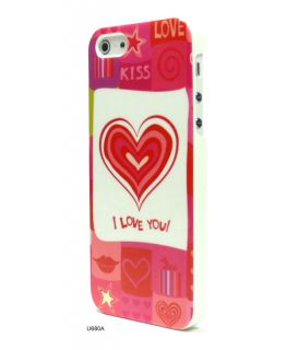 Love You Kiss Red Big Heart Hard Plastic Skin Cover Case for iPhone 