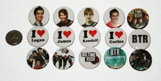 15 NEW BIG TIME RUSH band Buttons Pins Badges Windows Down cd BTR 1 25 