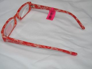 Betsey Johnson Red Roses Rectangle Reader Glasses 2 0