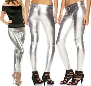 Pick Your Size for 1 Silver Wet Faux Leather Liquid Tregging Legging 