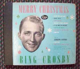 Bing Crosby Merry Christmas 78rpm Record Jacket Jacket Only No Discs 
