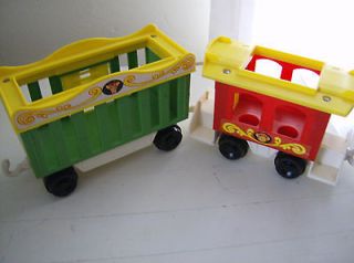 1970s Fisher  Price Little People Circus Train Animal Cars