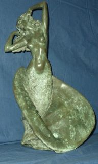 Nouveau Mermaid Bronze Sculpture by James Siebert