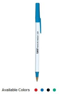 BIC Round Stic® MEDIUM 1.0 mm white barrel ballpoint pen (12 PCS)   3 