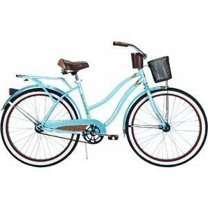 Blue Womens Deluxe Cruiser Bike Bicycle w/ Basket Drink Holder FAST 