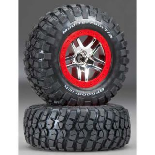   Chrome Red SS Wheels BF Goodrich S1 Tires 2 F R Slash 4x4 New