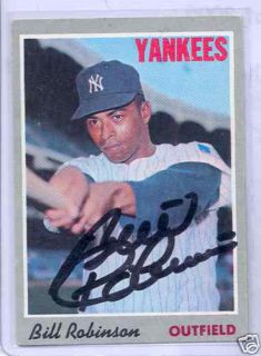 Bill Robinson New York Yankees 1970 Topps Signed Card