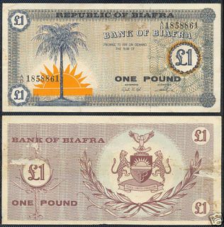 SB91CA Biafra 1 Pound Banknote EF 1967 P 2