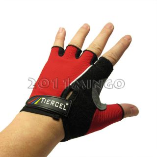 Cycling Bicycle Bike Half Finger Gloves Red L
