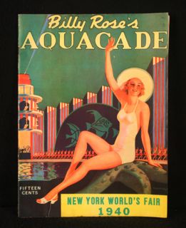 Old Original 1940 Billy Roses Aquacade Magazine New York Worlds Fair 