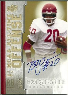   Deck Exquisite Football Billy Sims All Time Offense Auto 20