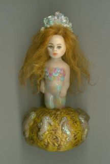 OOAK Mermaid Mini Art Sea Fairy Sculpt Oceana Biel