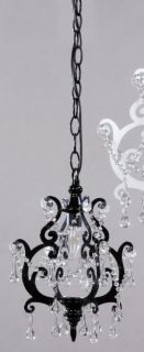   Petite Chandelier Glass Crystal Drop Black Vintage Style New