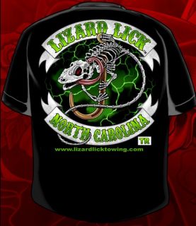 this is the lizard lick towing black biker t shirt