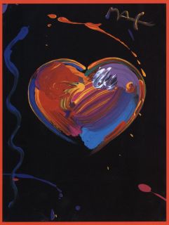 Black Series Heart 2002 Color Print by Peter Max