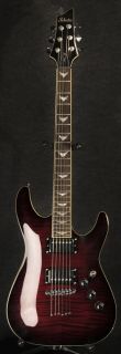 Used Schecter C1 Plus Guitar in Black Cherry Finish with Gig Bag