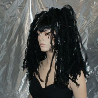 Gothic Black Knotty Dread Hair Falls Emo Goth EGL Rave