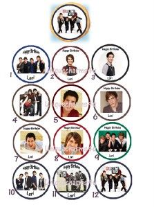 Big Time Rush Edible Cookie Cupcake Tops Party Decoration Birthday 