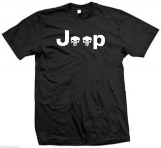 Jeep Punisher Skull Rock T Shirt 4x4 Wrangler Rubicon Mens New Black T 