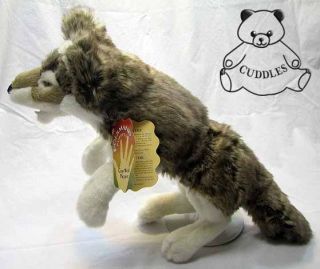 Gray Wolf Hand Puppet Folkmanis Puppet Plush Toy Stuffed Animal 
