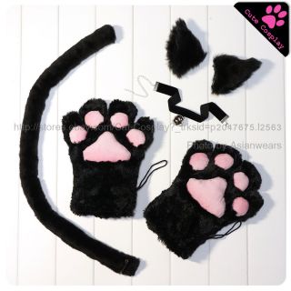 Black cat cosplay anime character fox costume cool accessory ear paw 