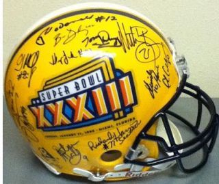    Super Bowl XXXIII Riddell Helmet NFL Autographed Sehorn Biletnikoff