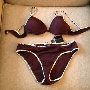 Womans Burberry Bikini Bathing Suit Size L