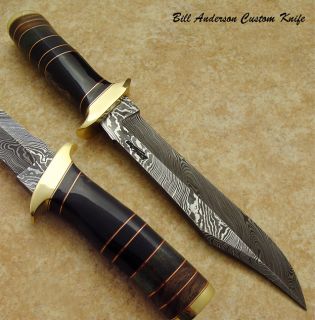 Hand Made by Bill Anderson 1 of A Kind RARE Custom Damascus Bowie 